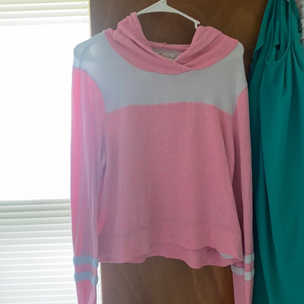 Pink Hollister pullover.